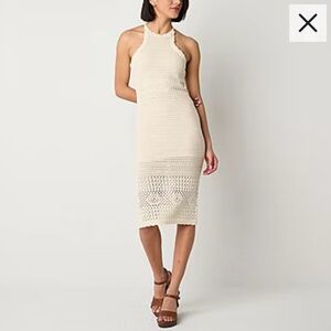 Chic Cream Knit Midi Dress